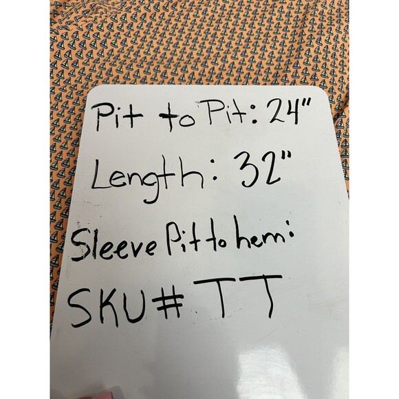 Turtleson golf polo men's Large Orange Sailboat Printed polyester Shirt New - Picture 7 of 9